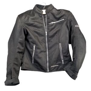Firstgear Women's Motorcycle Jacket Black Small Long Sleeve Full Zip Polyester